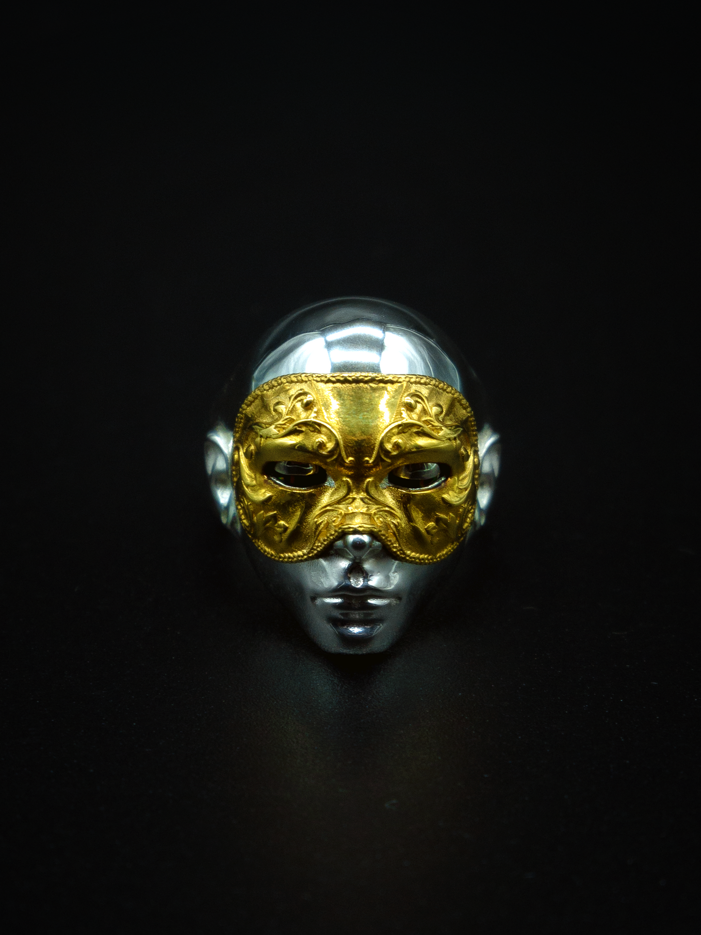 mask ring sterling silver mens and womens jewelry, 18k face mask, Victorian era ring, renaissance jewelry, opals