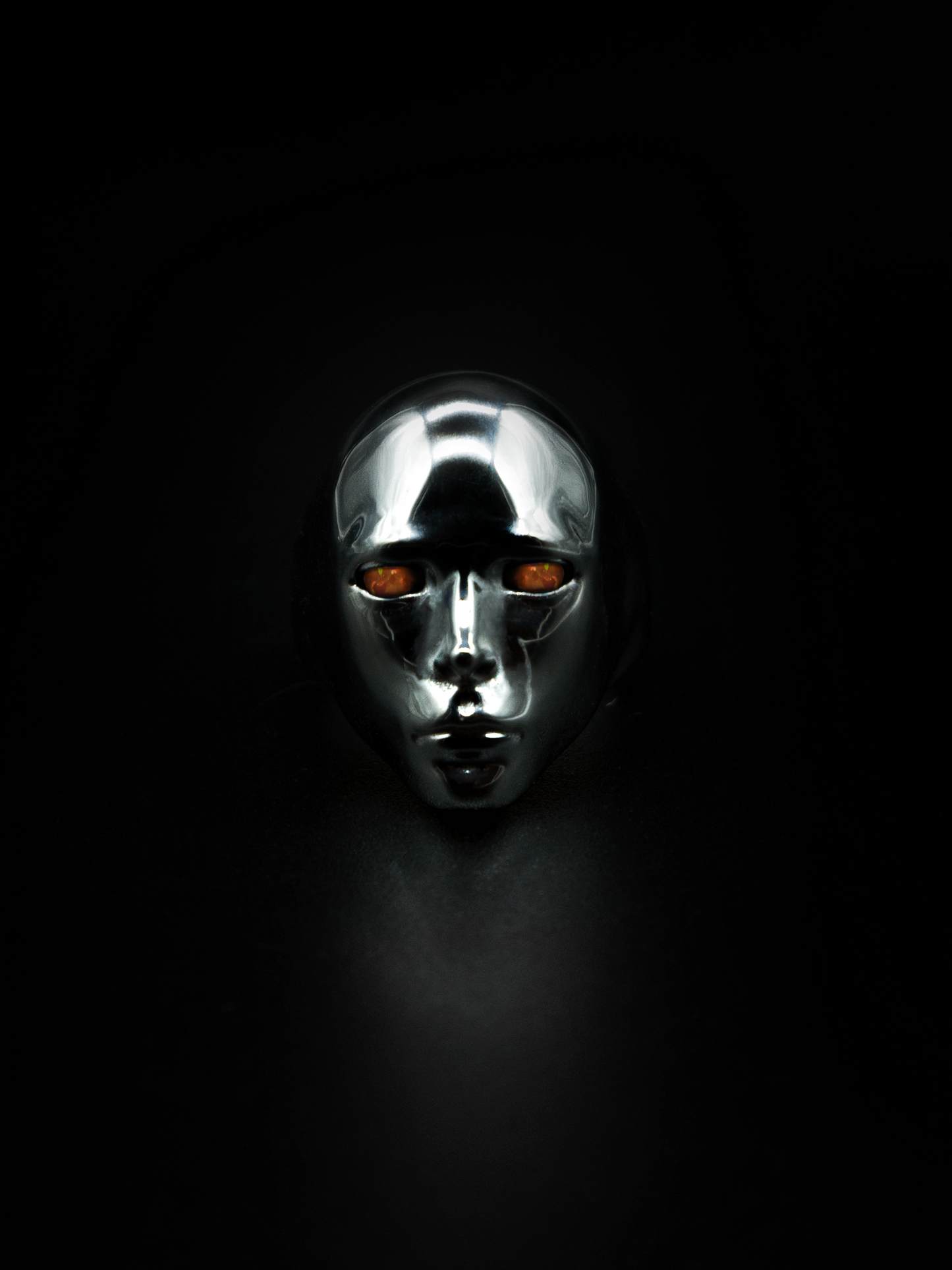 consuetudo ring, mens and womens jewelry, kinetic moving ring, sterling silver, orange opals