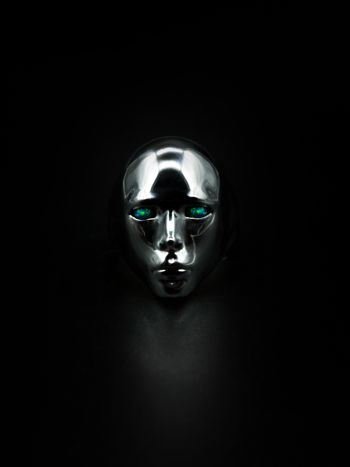 consuetudo ring, mens and womens jewelry, kinetic moving ring, sterling silver, black opals