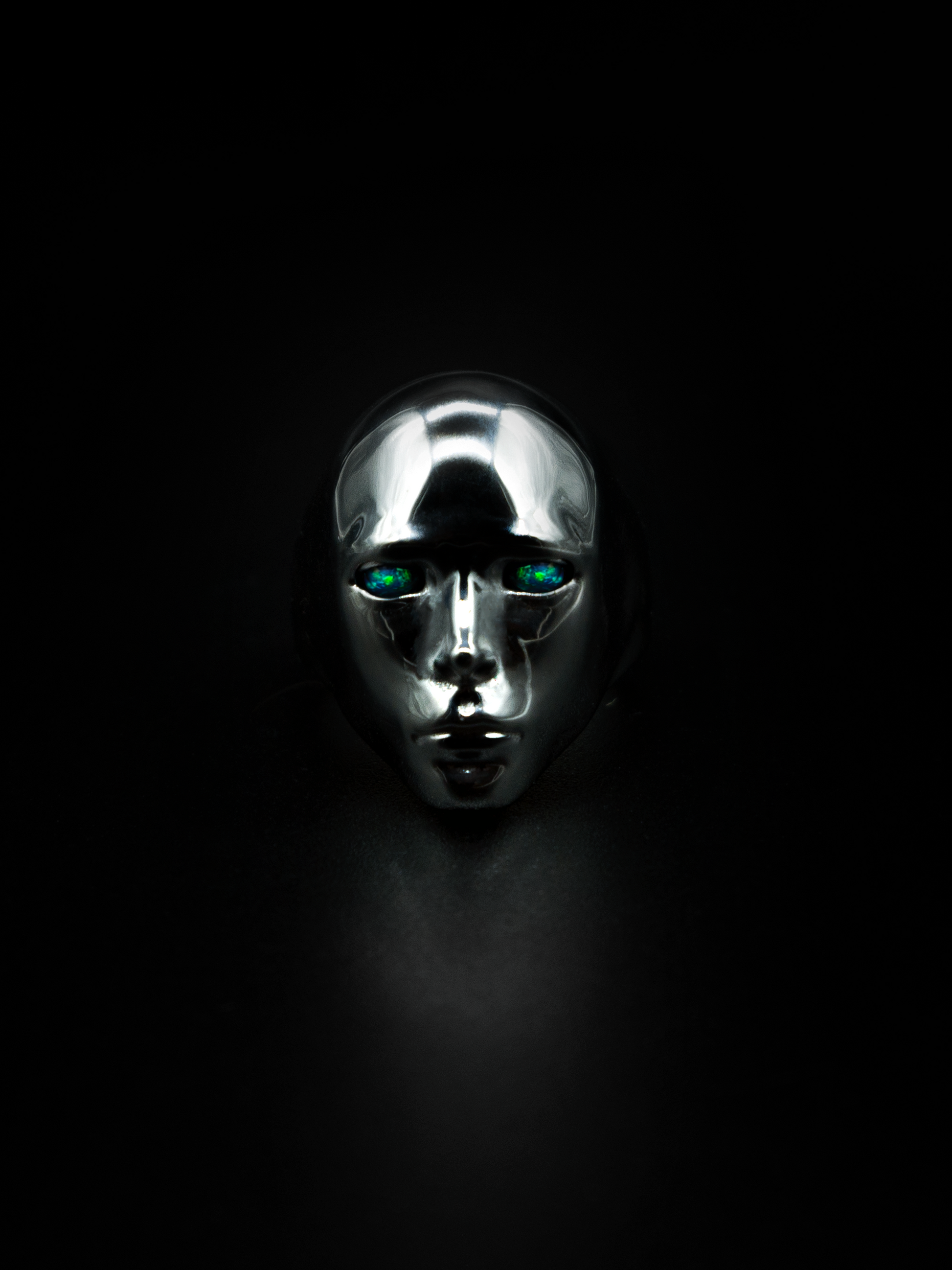 consuetudo ring, mens and womens jewelry, kinetic moving ring, sterling silver, black opals