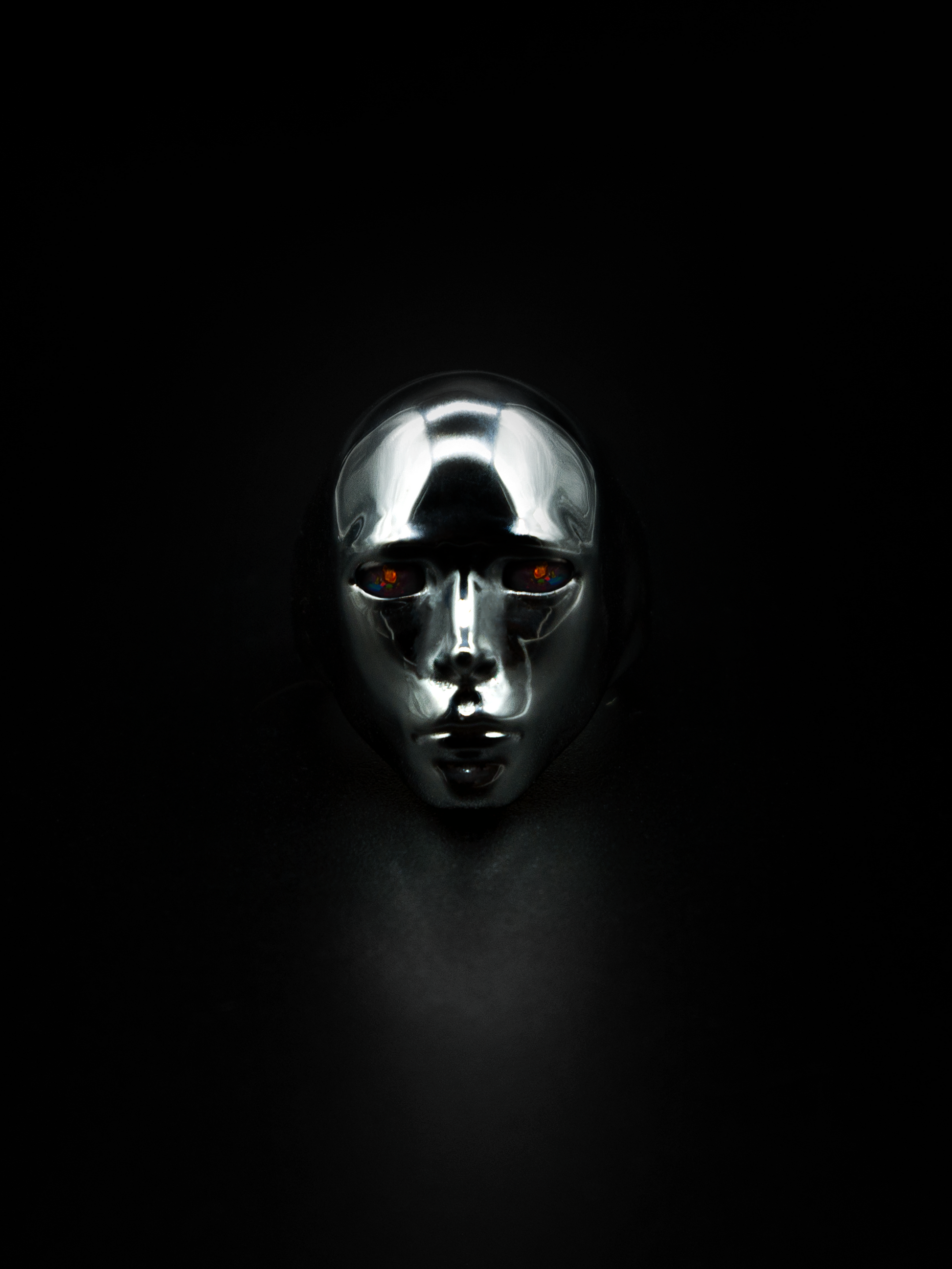 consuetudo ring, mens and womens jewelry, kinetic moving ring, sterling silver, black opals