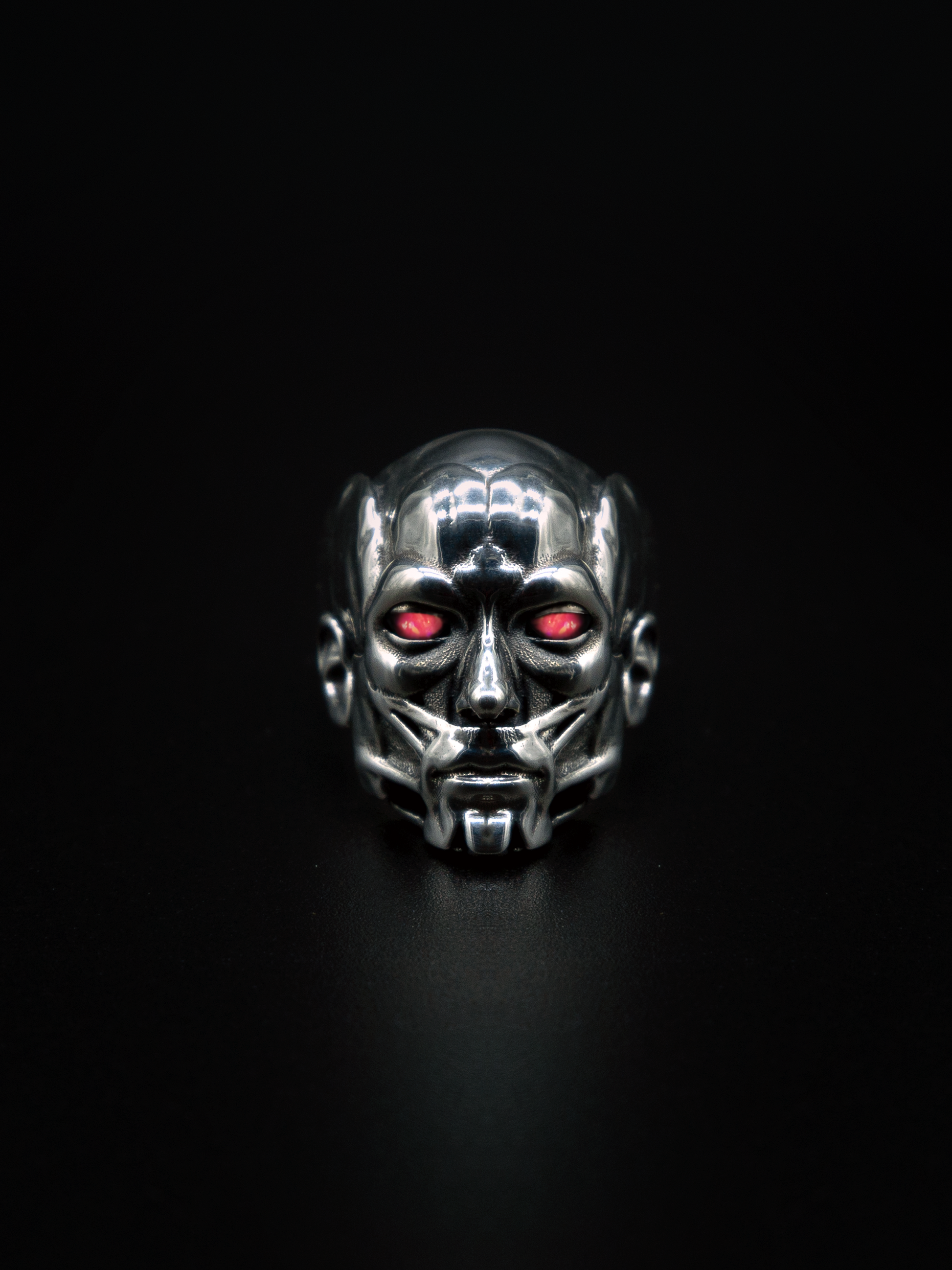 Accuser ring, mens and womens sculpture jewelry, pink opals, and moving kinetic