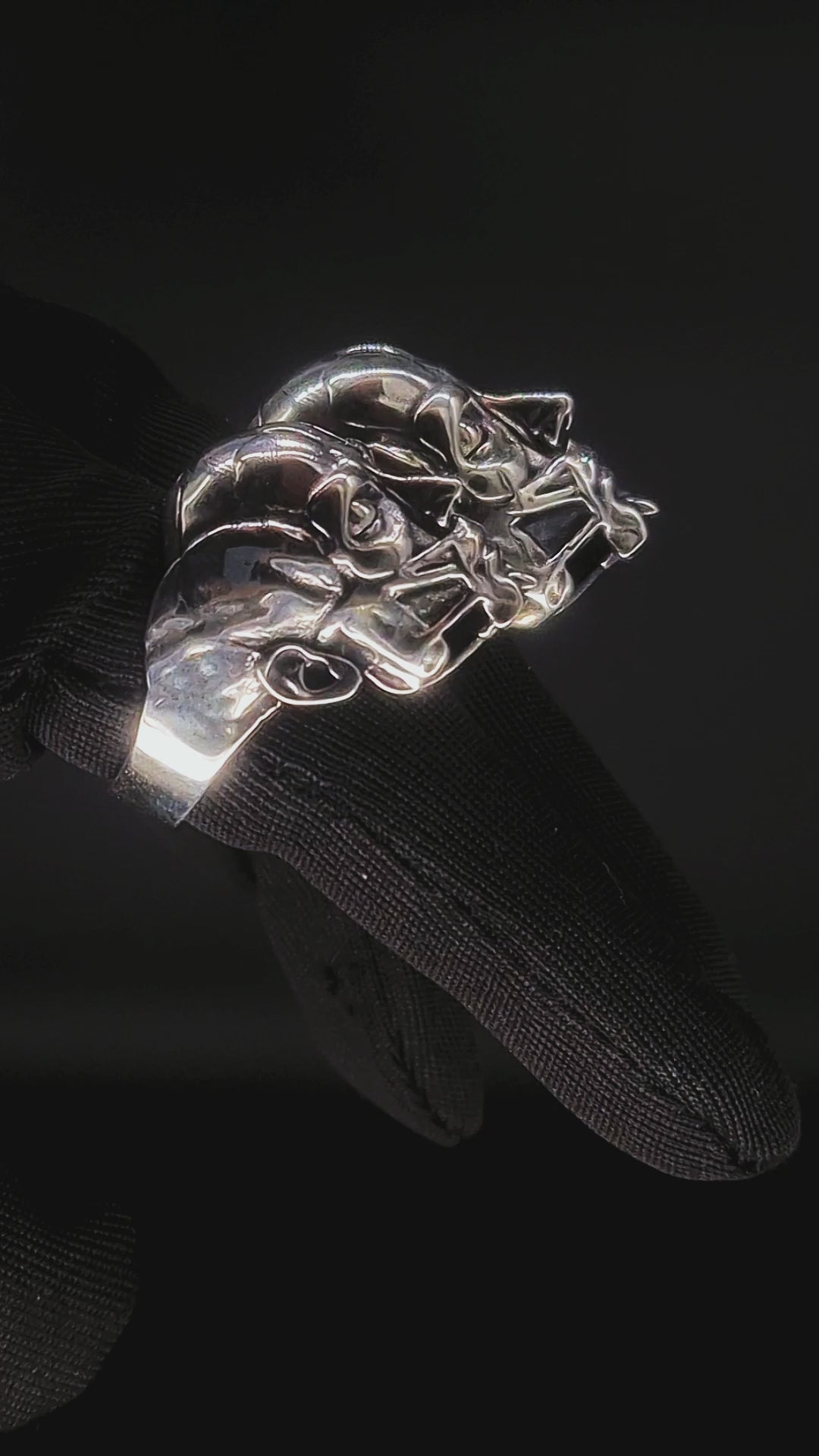 Accuser ring original size comparison, mens and womens sculpture jewelry, opals, and moving kinetic