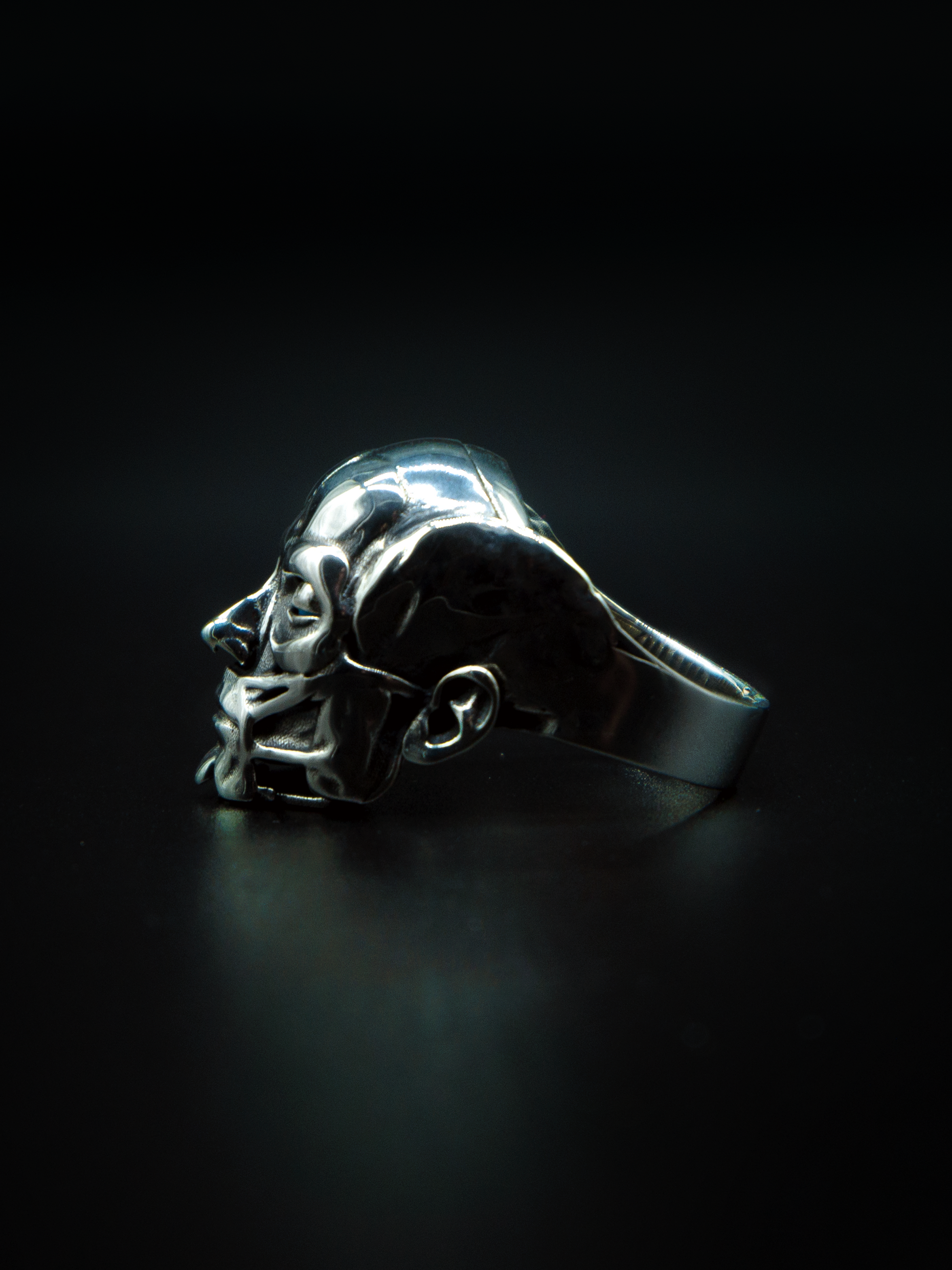 Accuser ring, mens and womens sculpture jewelry, opals, and moving kinetic side picture